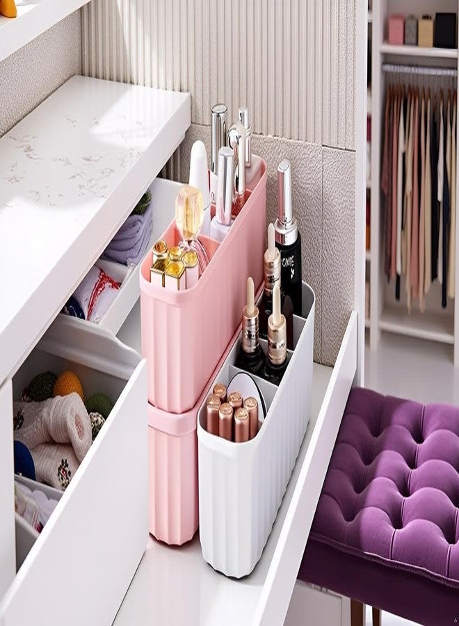 Leawall Plastic drawers organisers Closet Storage Dividers for Underwear, Socks, Bras, Ties, Undergarments, Scarves Socks Tray storage box and organiser storage box wardrobe organiser 5 Grid(4 Pcs) - Image 3